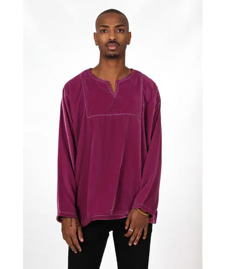 Tunic in purple velvet Biyadina Store
