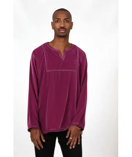 Tunic in purple velvet Biyadina Store