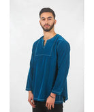 Turquoise velvet tunic Biyadina Store