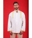 White shirt embroidered with yellow thread Biyadina Store