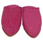 Women's Fabric Pink Moroccan Babouches Leather Slippers Biyadina Store