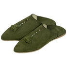 Women's Suede Chochia Green Moroccan Babouches Leather Slippers Biyadina Store