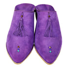 Women's Suede Chochia Purple Moroccan Babouches Leather Slippers Biyadina Store