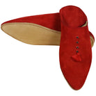 Women's Suede Chochia Red Moroccan Babouches Leather Slippers Biyadina Store