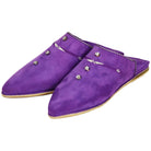 Women's Suede Sarma Purple Moroccan Babouches Leather Slippers Biyadina Store