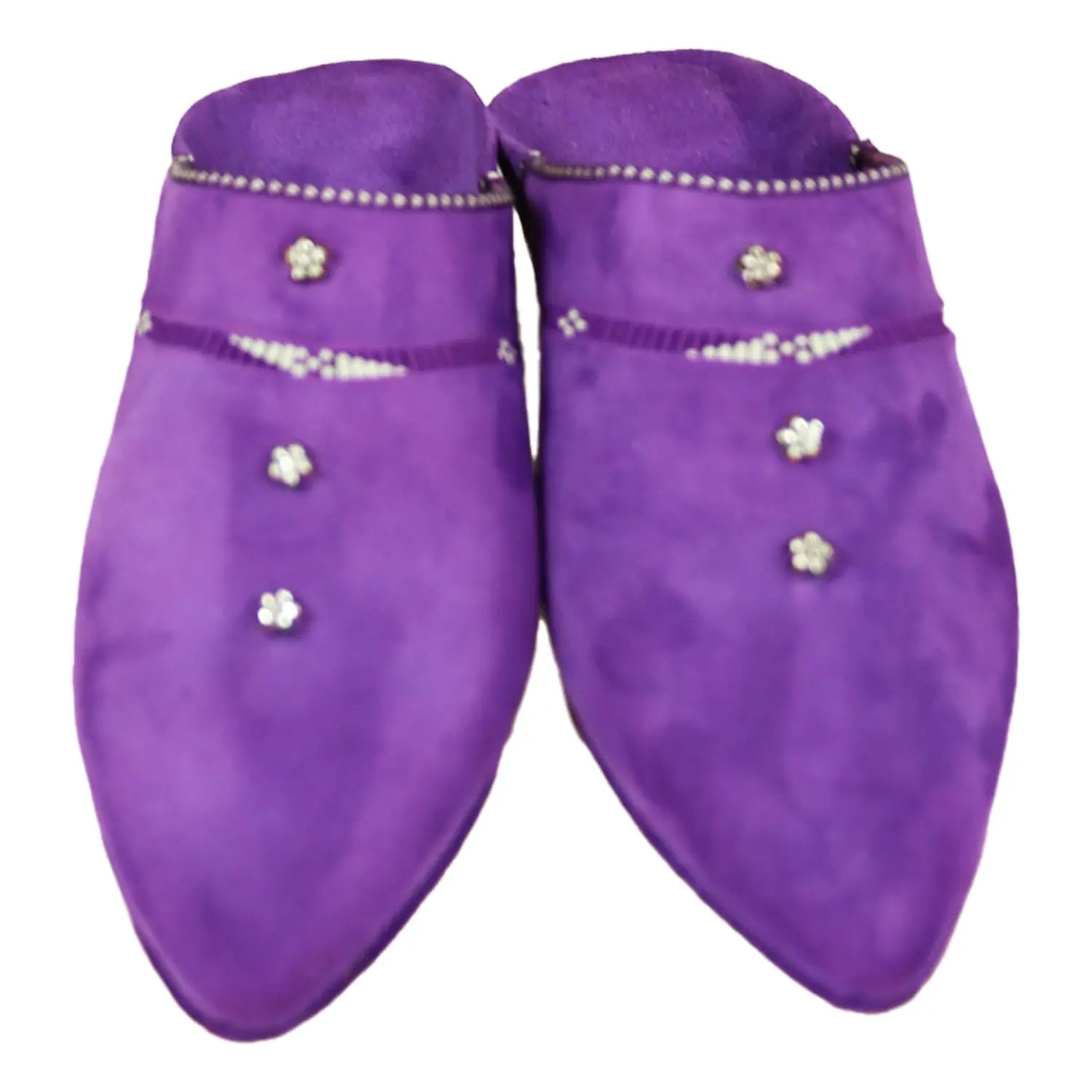 Women's Suede Sarma Purple Moroccan Babouches Leather Slippers Biyadina Store