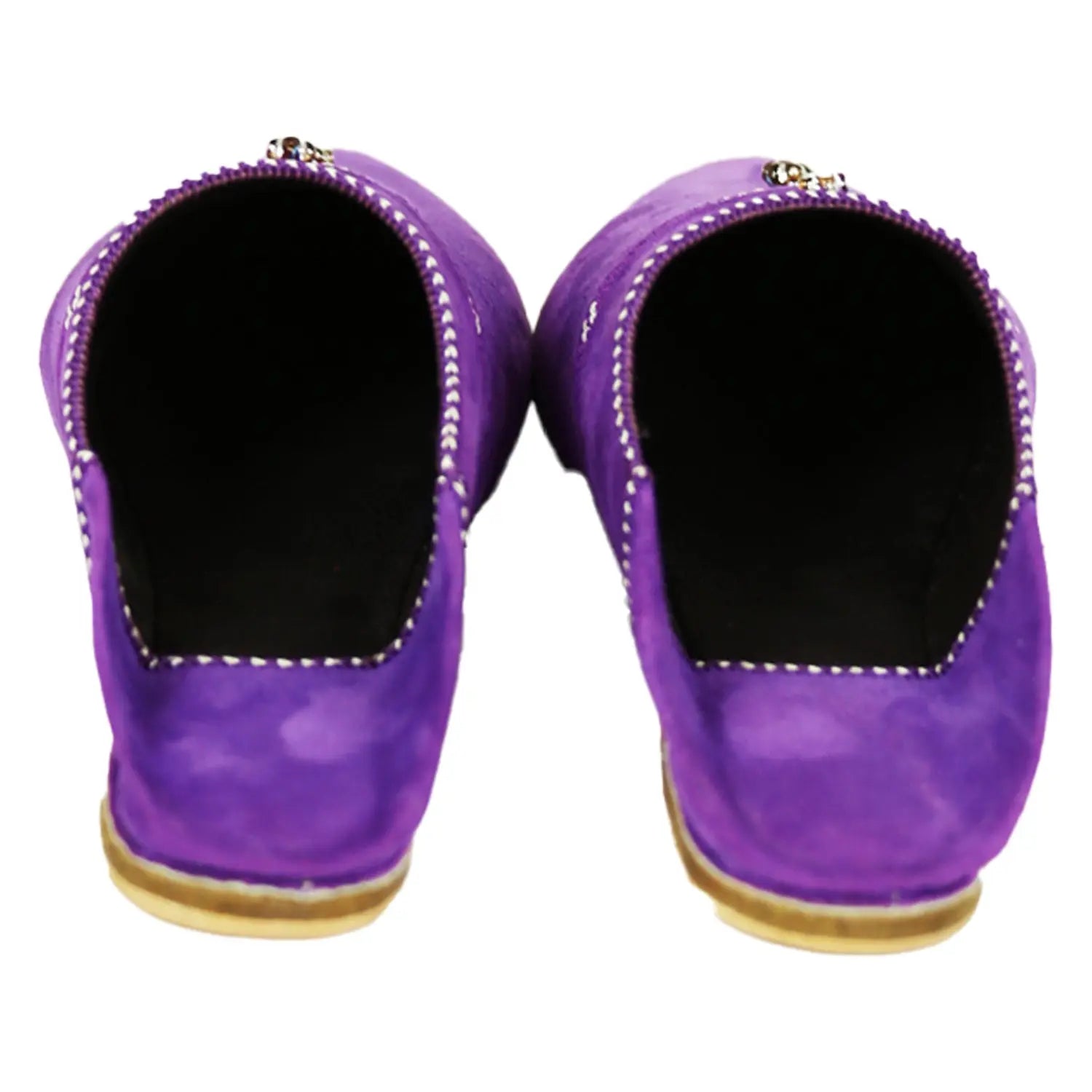 Women's Suede Sarma Purple Moroccan Babouches Leather Slippers Biyadina Store