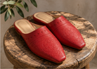 Moroccan heeled leather slippers product photo