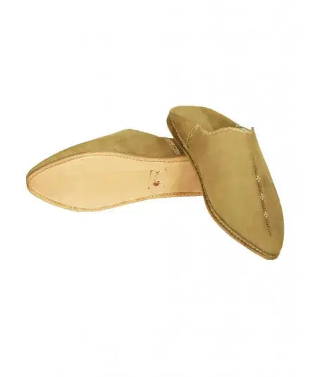 Pointed babouche suede color camel Biyadina Store
