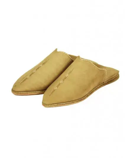 Pointed babouche suede color camel Biyadina Store