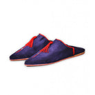 Blue pointy suede slipper