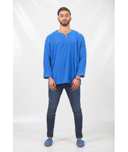 Blue velvet tunic