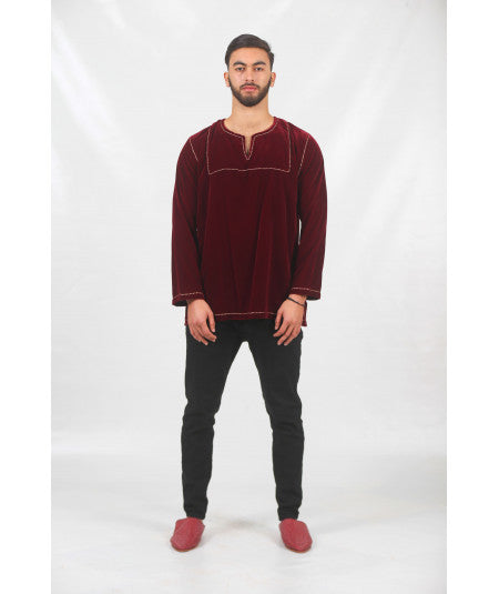 Burgundy velvet tunic