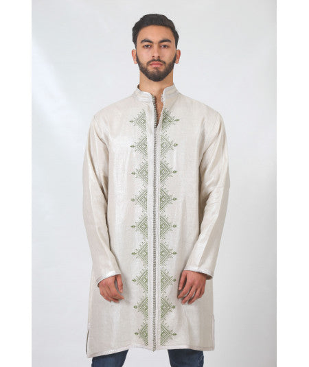 Long beige men's tunic - Biyadina Store