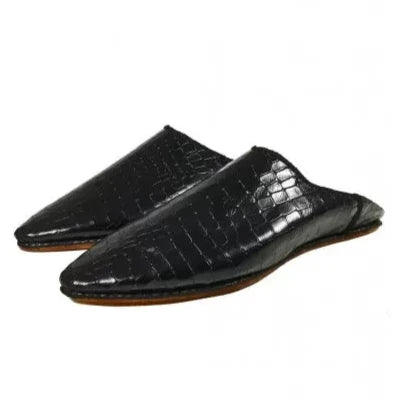 Pointed imitation Croco slippers - Biyadina Store