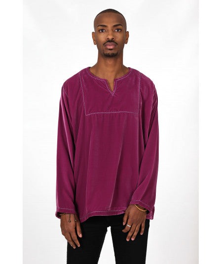 Tunic in purple velvet - Biyadina Store