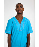 Turquoise half sleeve tunic - Biyadina Store